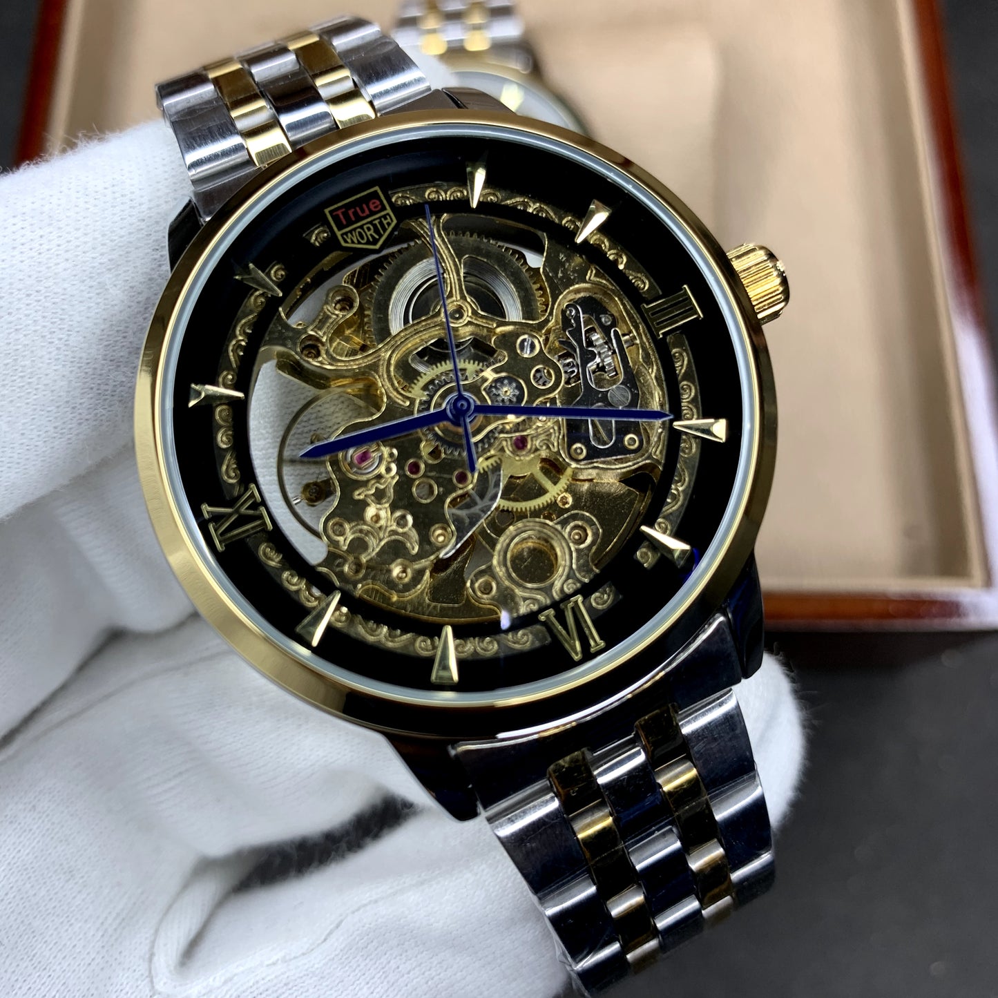 True Worth automatic skeleton watch
