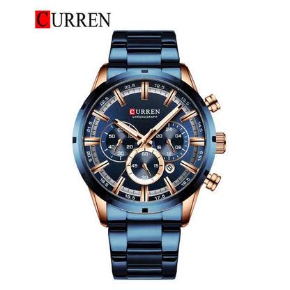 CURREN 8355 Men's Chronograph Watch – Stainless Steel Band (With Box)