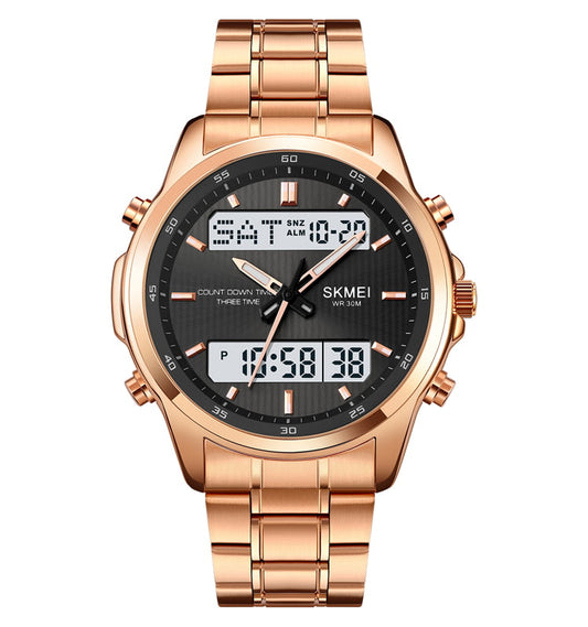 SKMEI 2049 – Premium Stainless Steel Digital Chronograph Watch