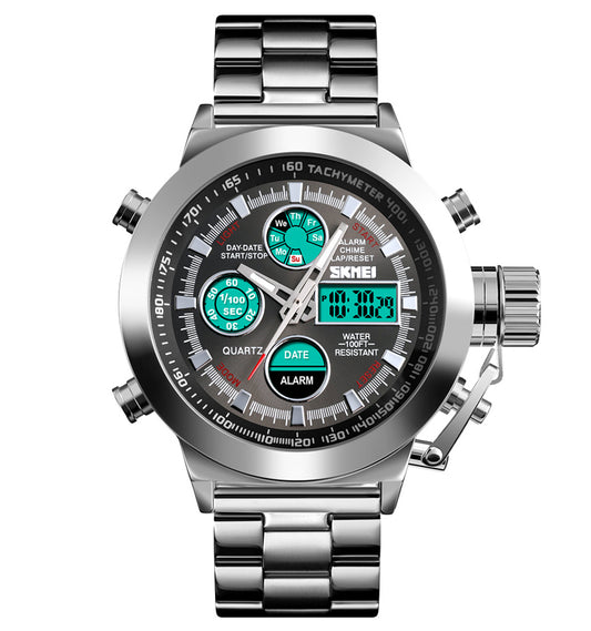 SKMEI 1515 Luxury Men's Quartz Digital Watch – Dual Time Chronograph